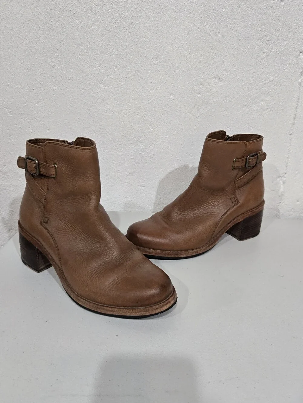 Clarks Leather Western Ankle Boots